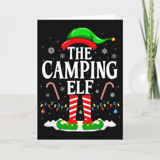De Camping Elf Kerstmis Grappige Matching Familie Kaart (Voorkant)