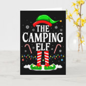 De Camping Elf Kerstmis Grappige Matching Familie Kaart (Gele Bloem)