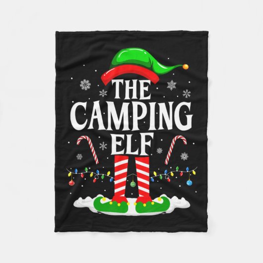 De Camping Elf Xmas Grappig Matching Familie Groep Fleece Deken (Voorkant)