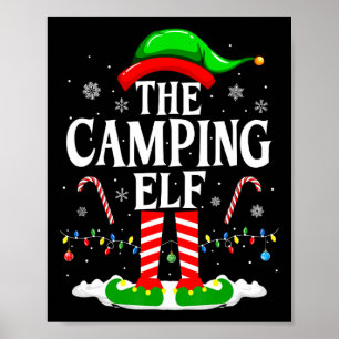 De Camping Elf Xmas Grappig Matching Familie Groep Poster