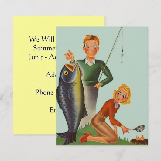 De Camping van de Retro Vist de Aankondiging van d (Voorkant / Achterkant)