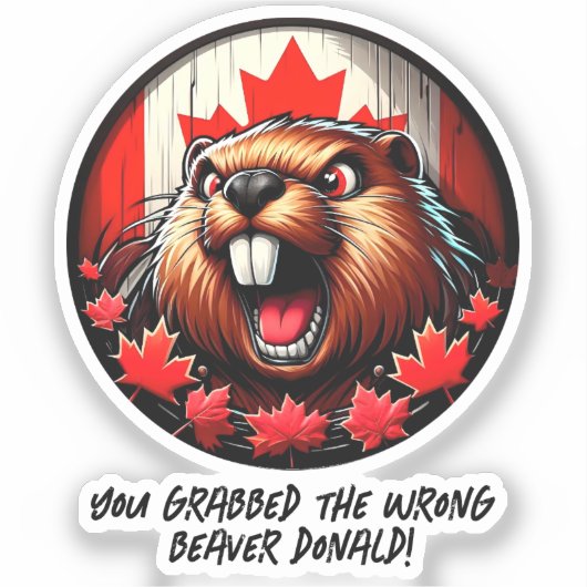 De Canadese 'verkeerde bever' Donald Trump Sticker (Voorkant)
