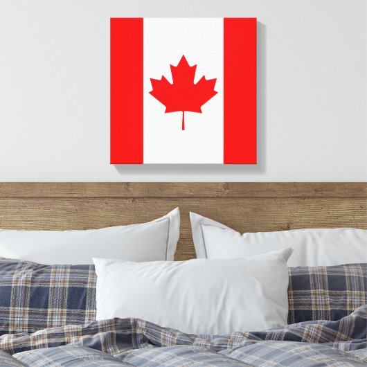 De Canadese vlag, Canada Canvas Afdruk (Insitu (Slaapkamer))