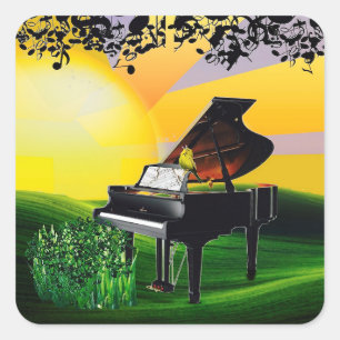 DE CANARISCHE EILANDEN BIJ ZONSOPGANG! VIERKANTE STICKER