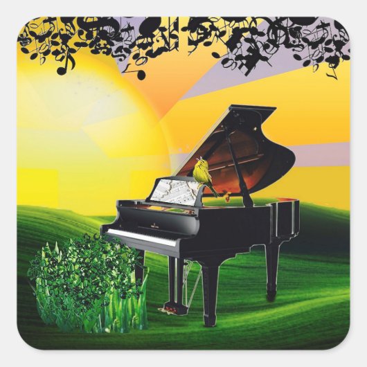 DE CANARISCHE EILANDEN BIJ ZONSOPGANG! VIERKANTE STICKER (Voorkant)