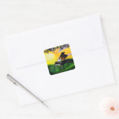 DE CANARISCHE EILANDEN BIJ ZONSOPGANG! VIERKANTE STICKER (Envelop)