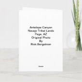 De Canion van de antilope Kaart (Achterkant)