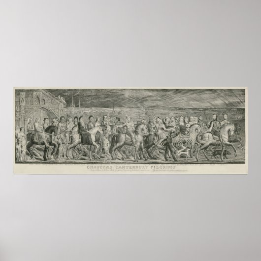 De Canterbury Pilgrims van William Blake Poster (Voorkant)