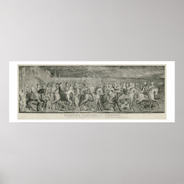 De Canterbury Pilgrims van William Blake Poster (Voorkant)