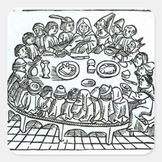 De Canterbury Pilgrims Vierkante Sticker (Voorkant)