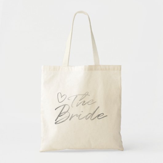 De canvas tas van de bride-Silver faux-folie (Voorkant)