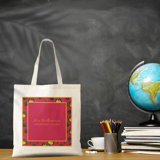 De Canvas tas van de Bright Modern Floral Teacher