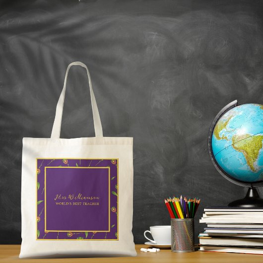 De Canvas tas van de Bright Modern Floral Teacher