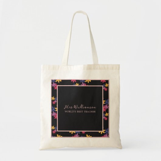 De Canvas tas van de Bright Modern Floral Teacher (Voorkant)