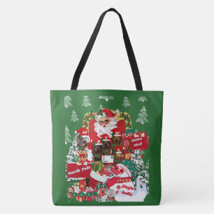 De Canvas tas van de vrolijke kerstdame