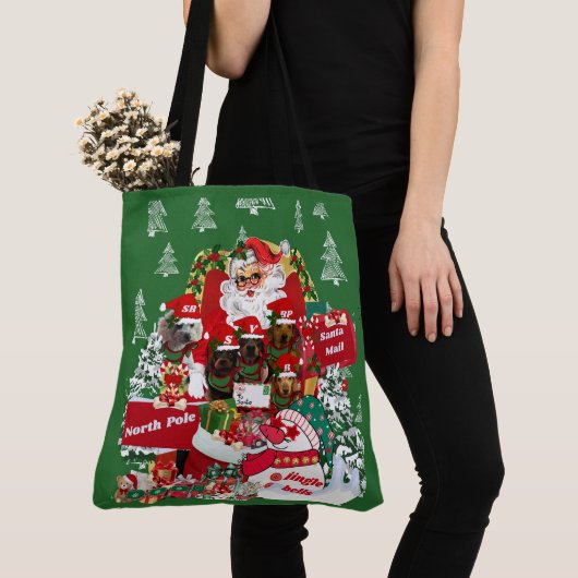 De Canvas tas van de vrolijke kerstdame (Dichtbij)