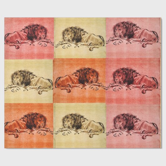 DE CAPE LION LYING DOWN, DOOR Rembrandt Cadeaupapier (Vlak)