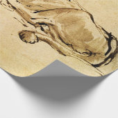 DE CAPE LION LYING DOWN, door Rembrandt Sepia, Bla Cadeaupapier (Hoek)