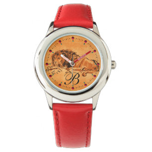 DE CAPE LION LYING DOWN, Oranje Geel Monogram Horloge