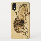 DE CAPE LION LYING DOWN, Sepia, Black Monogram Case-Mate iPhone Case (Achterkant)