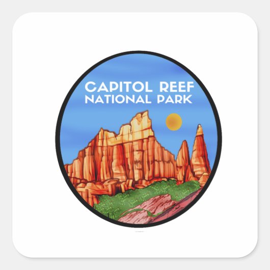 DE CAPITOL-MANIER VIERKANTE STICKER (Voorkant)