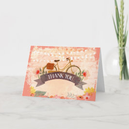 De capricieuze Fiets Hipster Bloemen dankt u Bedankkaart