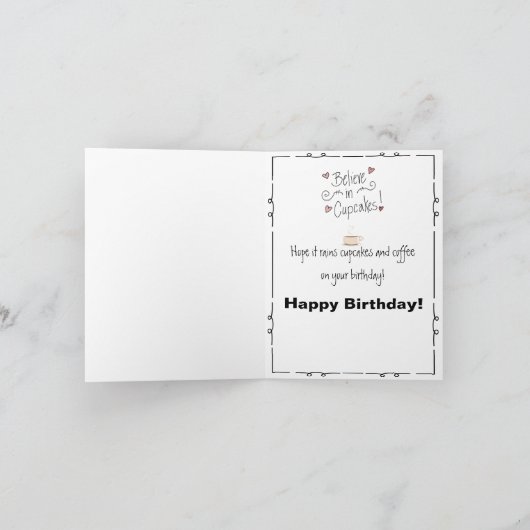De capricieuze Kaart van de Verjaardag Cupcake (Binnen)