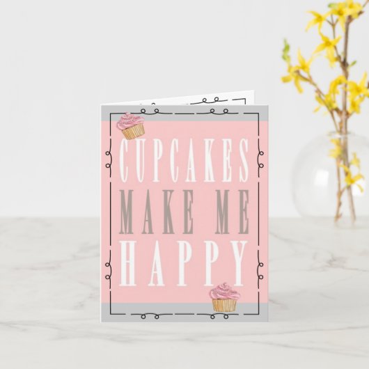 De capricieuze Kaart van de Verjaardag Cupcake (Gele Bloem)