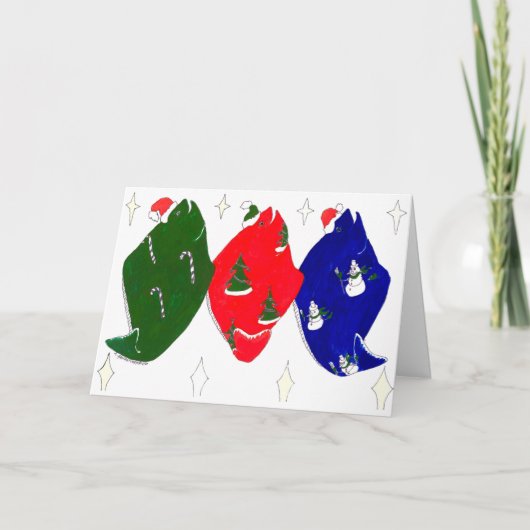 De capricieuze Leuke Kerstkaart van de Vissen van Feestdagen Kaart (Voorkant)