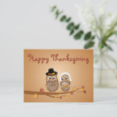 De capricieuze Uilen van de Thanksgiving Feestdagenkaart (Staand voorkant)