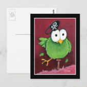 De capricieuze Vogel van de Piraat met het Houten Briefkaart (Voorkant / Achterkant)