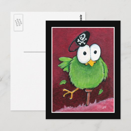 De capricieuze Vogel van de Piraat met het Houten Briefkaart (Voorkant / Achterkant)