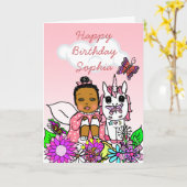 De capricieuze Volks Gelukkige Verjaardag van het Kaart (Gele Bloem)