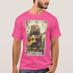 De Capybara Tarot Kaart Capybara speelt gitaar T-shirt