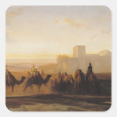 De Caravan Vierkante Sticker (Voorkant)