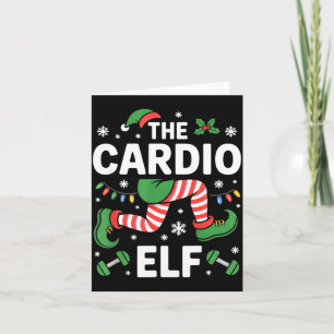 De Cardio Elf Grappige Fitness Kerst Gym Workout Kaart