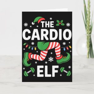De Cardio Elf Grappige Fitness Kerst Gym Workout Kaart