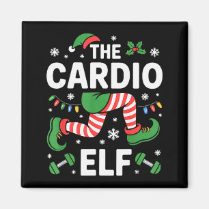 De Cardio Elf Grappige Fitness Kerst Gym Workout Magneet