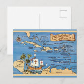 De Caribische Kaart Ansichtkaart (Voorkant / Achterkant)