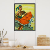 De Caribische vintage posterprint Poster (Keuken)