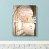 De Carolingian frescoes in de binnenste crypt Canvas Afdruk (Insitu (Houten vloer))