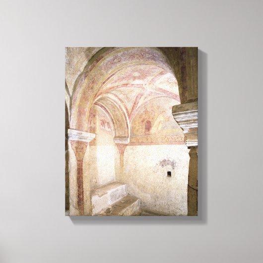 De Carolingian frescoes in de binnenste crypt Canvas Afdruk (Voorkant)