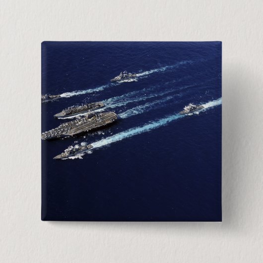 De Carrier Strike Group van Abraham Lincoln Vierkante Button 5,1 Cm (Voorkant)