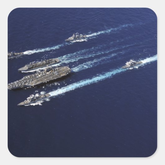 De Carrier Strike Group van Abraham Lincoln Vierkante Sticker (Voorkant)