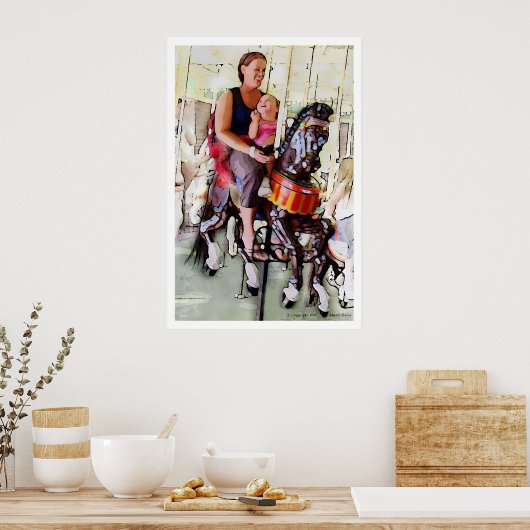 De Carrousel met mama uitrusten Poster (Keuken)