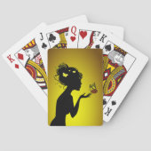 De Cartes Gele Vlindervrouw Pokerkaarten (Achterkant)