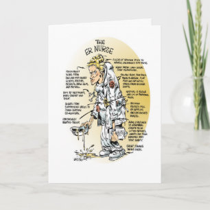 De cartoon dankt u aan de verpleegster & de heldin bedankkaart