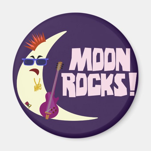 De Cartoon Moon Rocks Magneet (Voorkant)