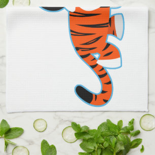 De Cartoon Tiger van Cute op de Prowl Kitchen Towe Theedoek