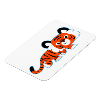 De Cartoon Tiger van de klap op de Weg Flexible Ma Magneet
